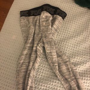 pink grey heather leggings